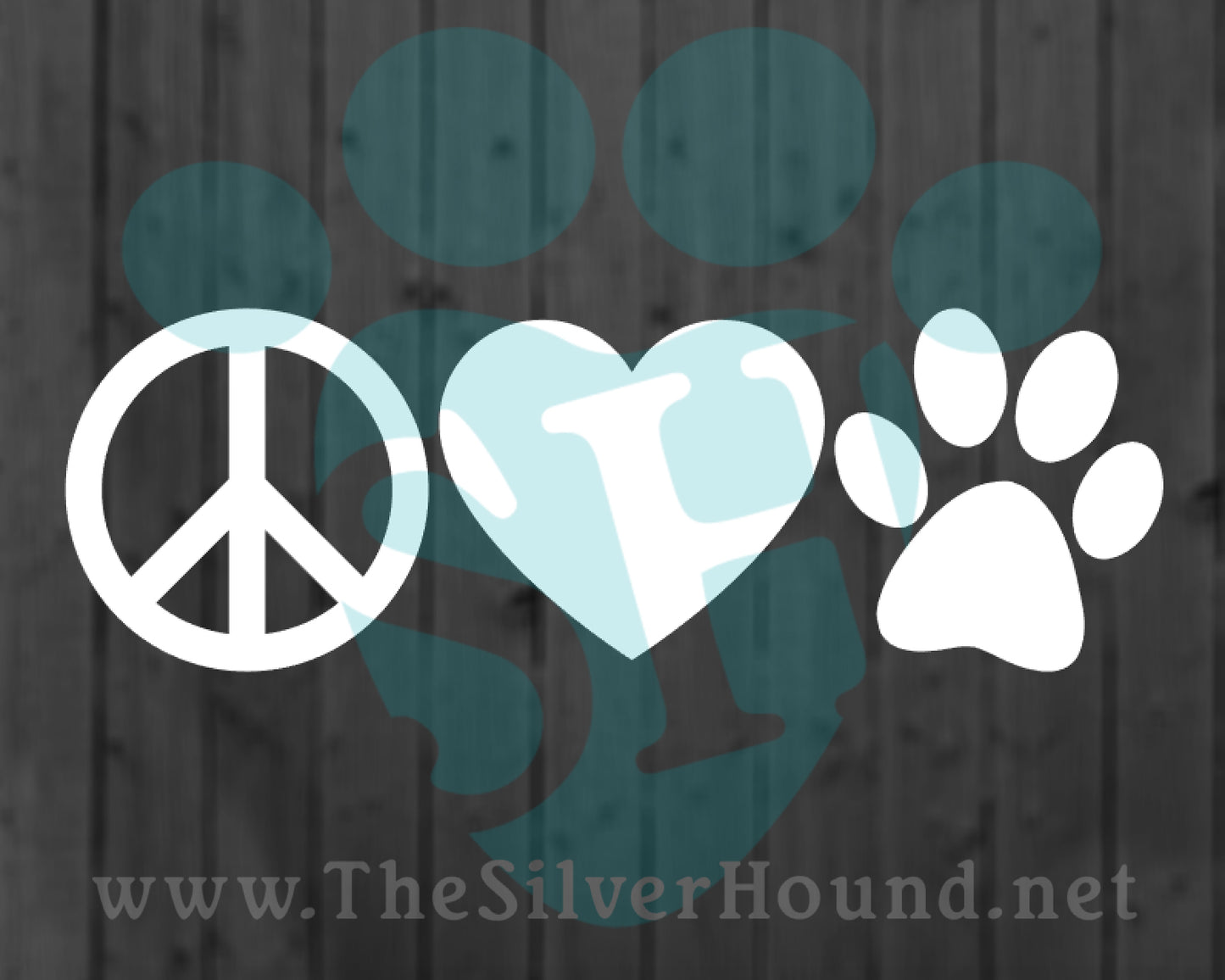 "Peace Love Dogs" Symbols (Decal)