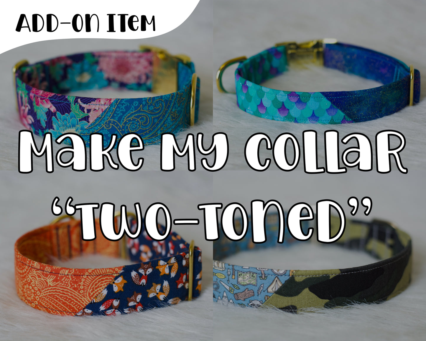*Upgrade/Add On* - Make my collar "Two-Toned"! - (All styles other than fabric martingales)