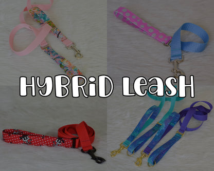 Hybrid Dog Leash - Fabric Handle with a Webbing Base (Pick your fabric & webbing!)