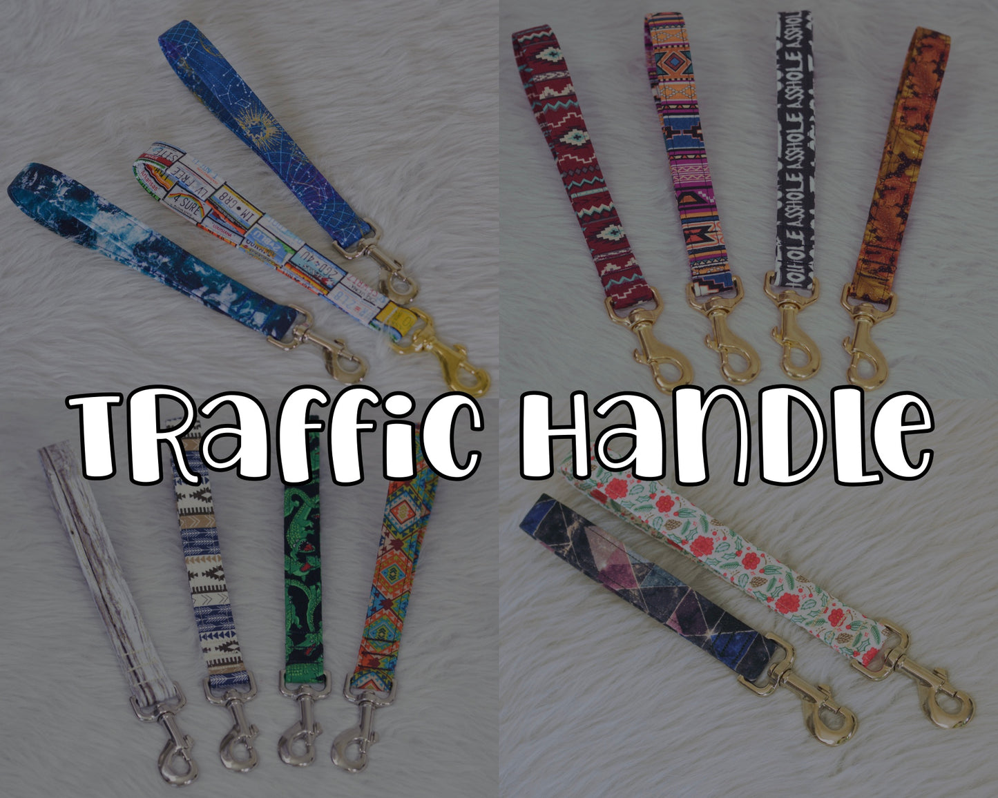 Traffic Leash/Handle - Pick Your Fabric! (Up to 2 feet long)