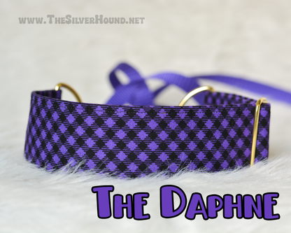 Purple & Black Gingham Collar