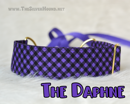 Purple & Black Gingham Collar