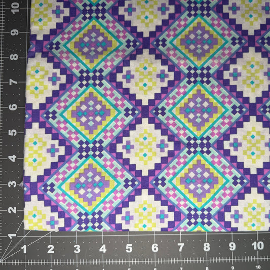Sample Sale Collar - Large geometric pattern (purple and multi colored)