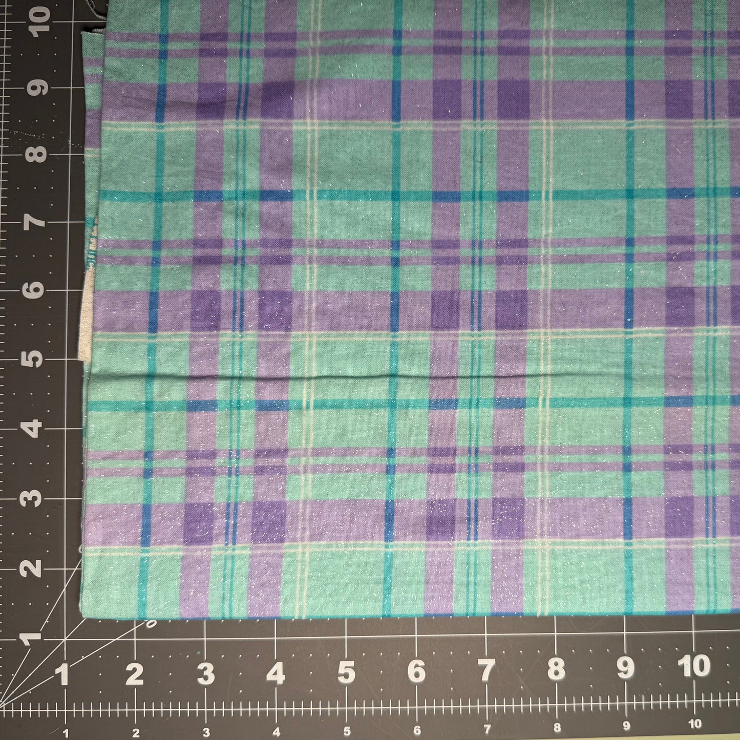 Sample Sale Collar - Large plaid light blue and purple sparkly