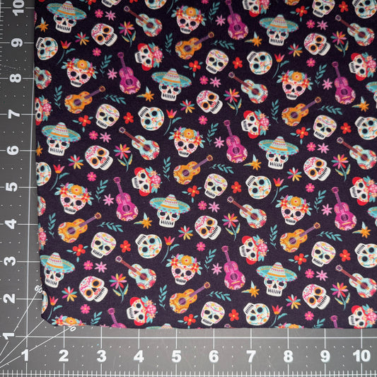 Sample Sale Collar - Sugar skulls and guitars