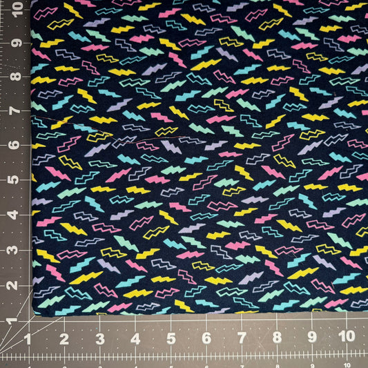 Sample Sale Collar - colorful lightning bolts on navy blue