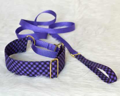 Purple & Black Gingham Collar