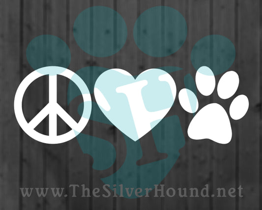 "Peace Love Dogs" Symbols (Decal)